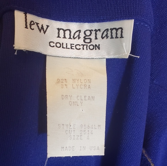 Vintage Lew Magram 2 Piece Blue Dress Suit with Jacket - Picture 3 of 6